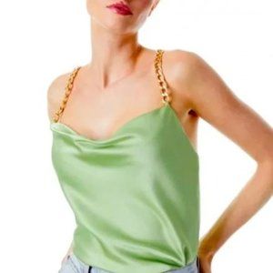 Alice + Olivia Harmon Chain Link Cowl Neck Tank Top NWT Size L